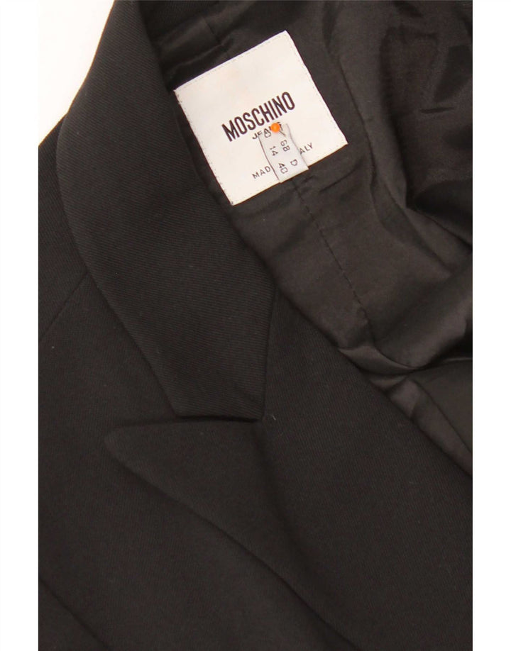 Moschino ženski sako sa 1 gumbom UK 14 srednji crni poliester