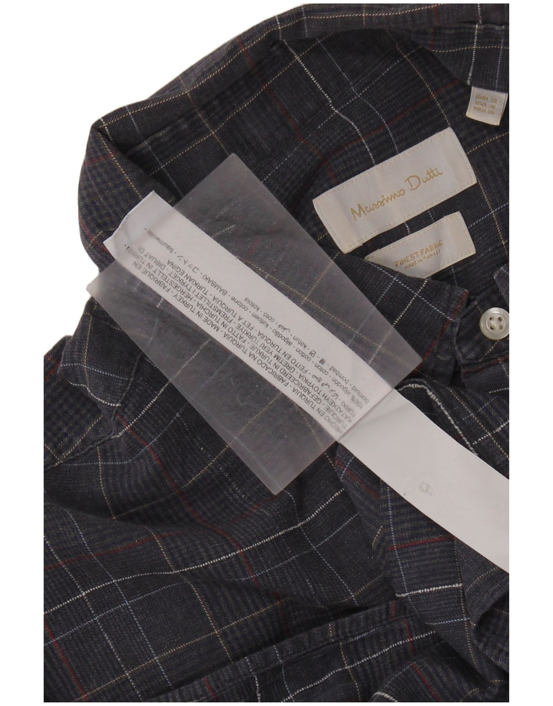 MASSIMO DUTTI Muška košulja XL tamnoplavi pamuk s ptičijim zubima