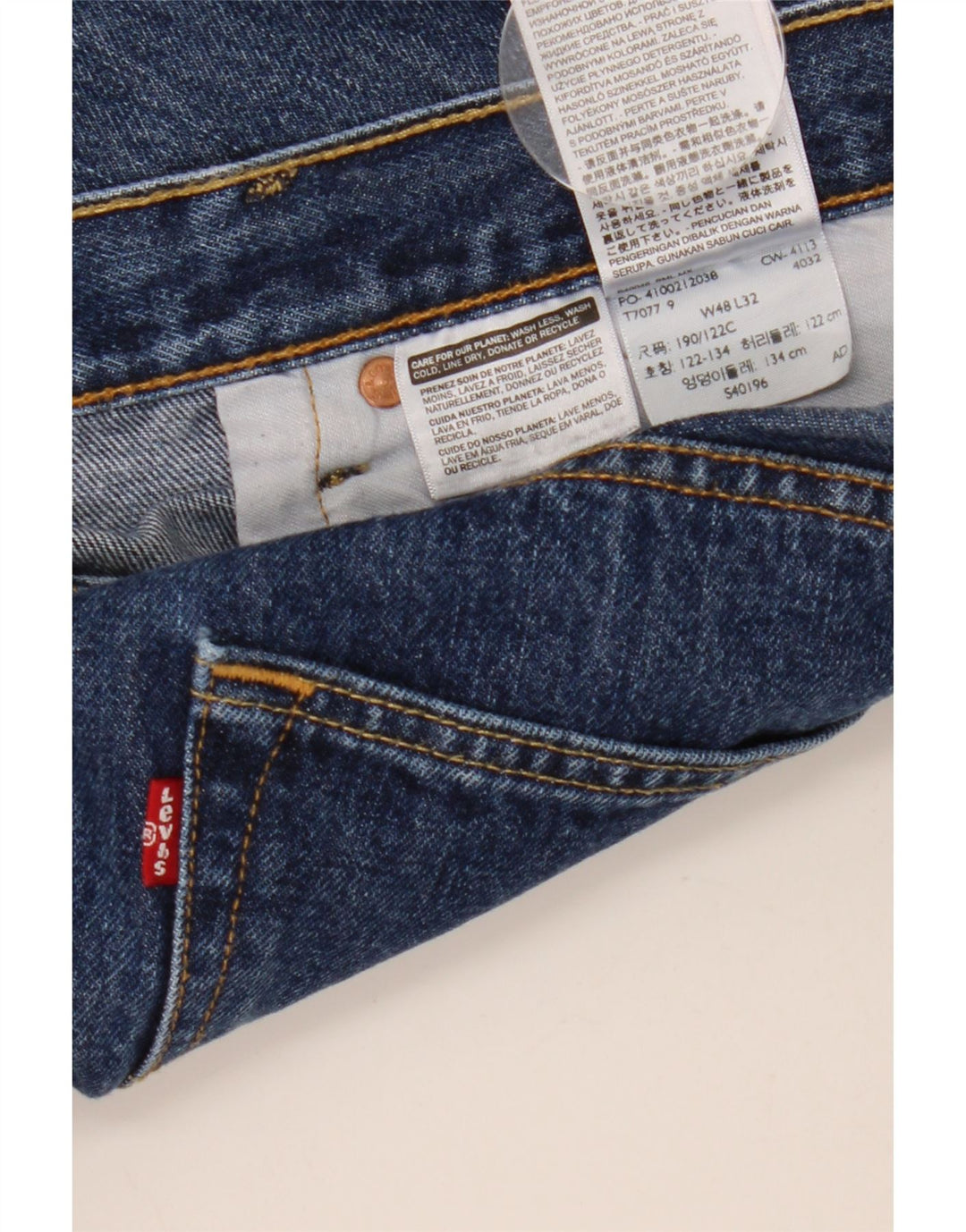 Levi's muške ravne traperice W48 L32 plavi pamuk
