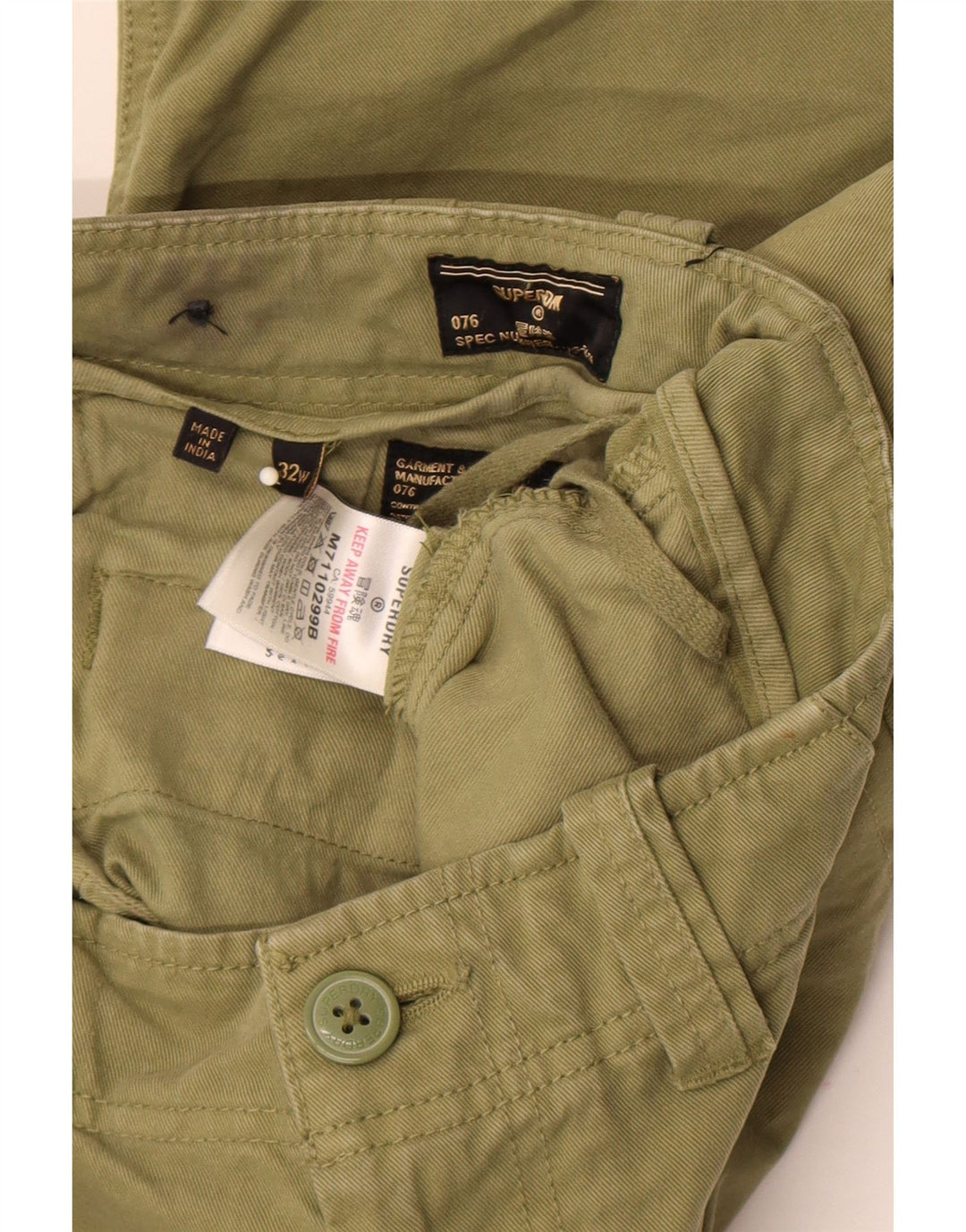 Superdry muške kargo kratke hlače W32, srednji kaki pamuk