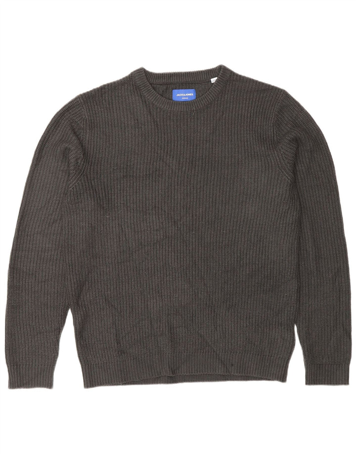 Jack & Jones muški džemper s okruglim izrezom Veliki sivi akril