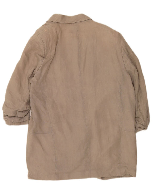 Zara ženska otvorena jakna s 3/4 rukavima UK 22 2XL siva viskoza