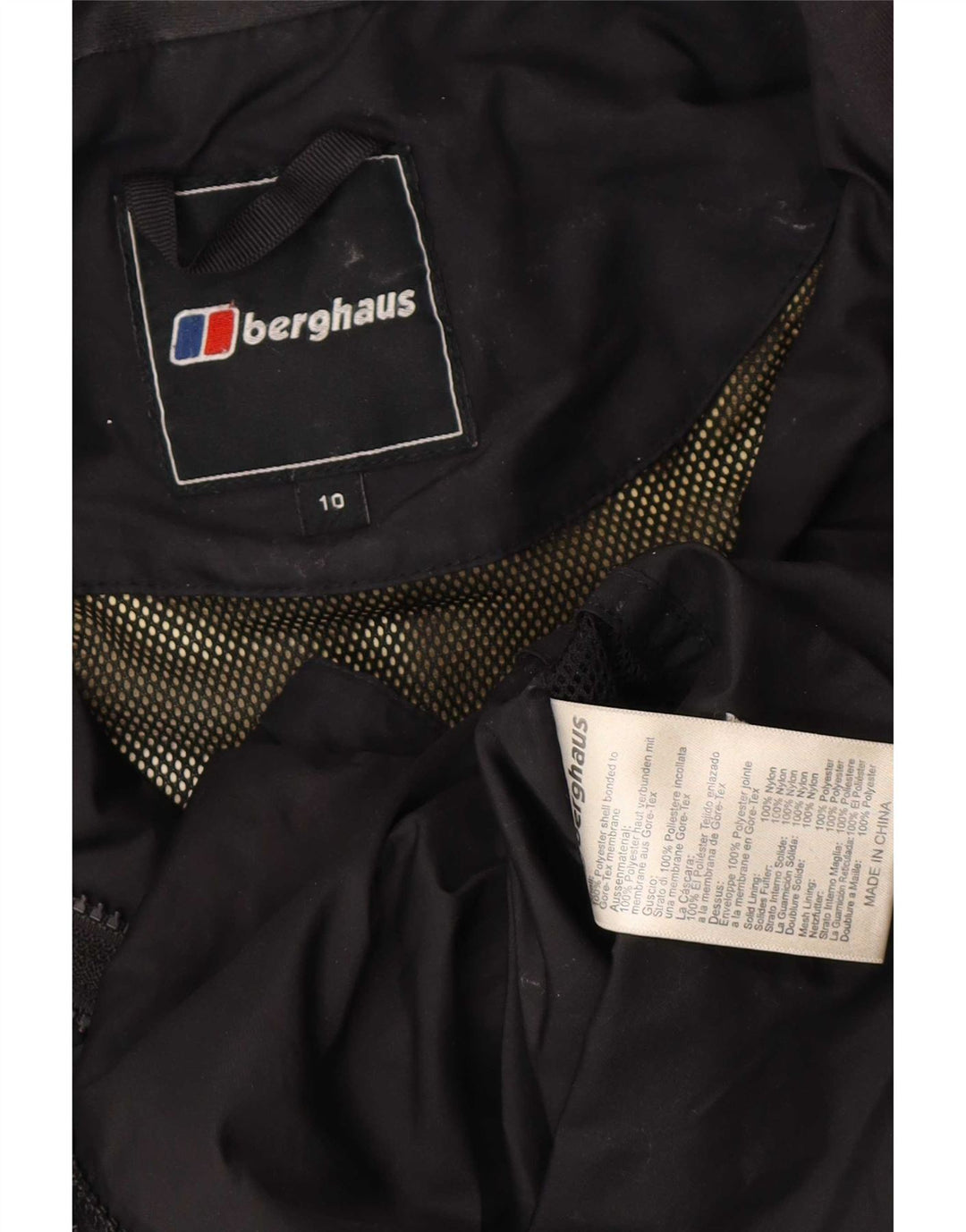 Berghaus velika ženska kišna jakna s kapuljačom UK 10, mali crni poliester