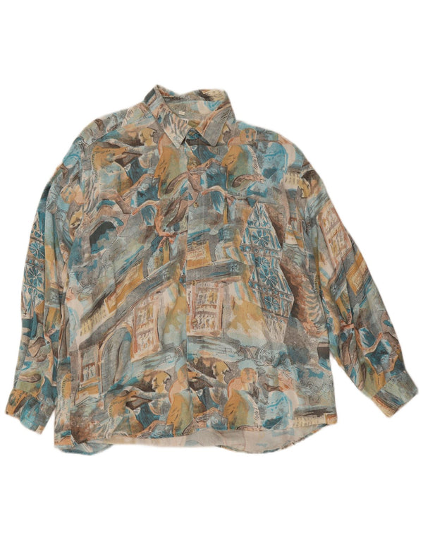 Vintage muška košulja velika raznobojna patchwork viskoza