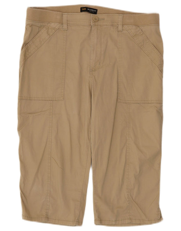 Lee ženske bermude srednjeg rasta opuštenog kroja US 14 XL W34 bež pamuk