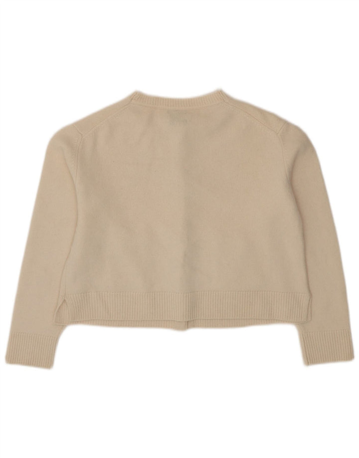 Massimo Dutti ženski kratki kardigan pulover UK 14 srednje bež vuneni