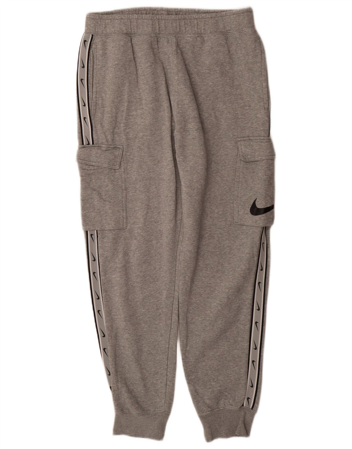 Nike muške grafičke kargo trenirke, hlače za trčanje, srednje sive fleke