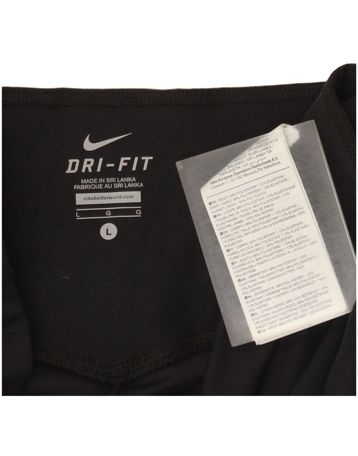 Nike Ženske Dri Fit Capri Leggings UK 14 Veliki crni poliester