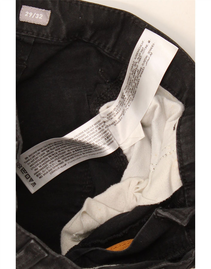 ARIAT muške ravne kargo hlače opuštenog kroja W29 L32 crni pamuk