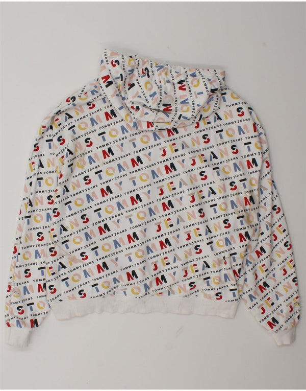 Tommy Hilfiger Ženska prekomjerna majica s kapuljačom s grafičkim motivima UK 18 XL Bijeli pamuk