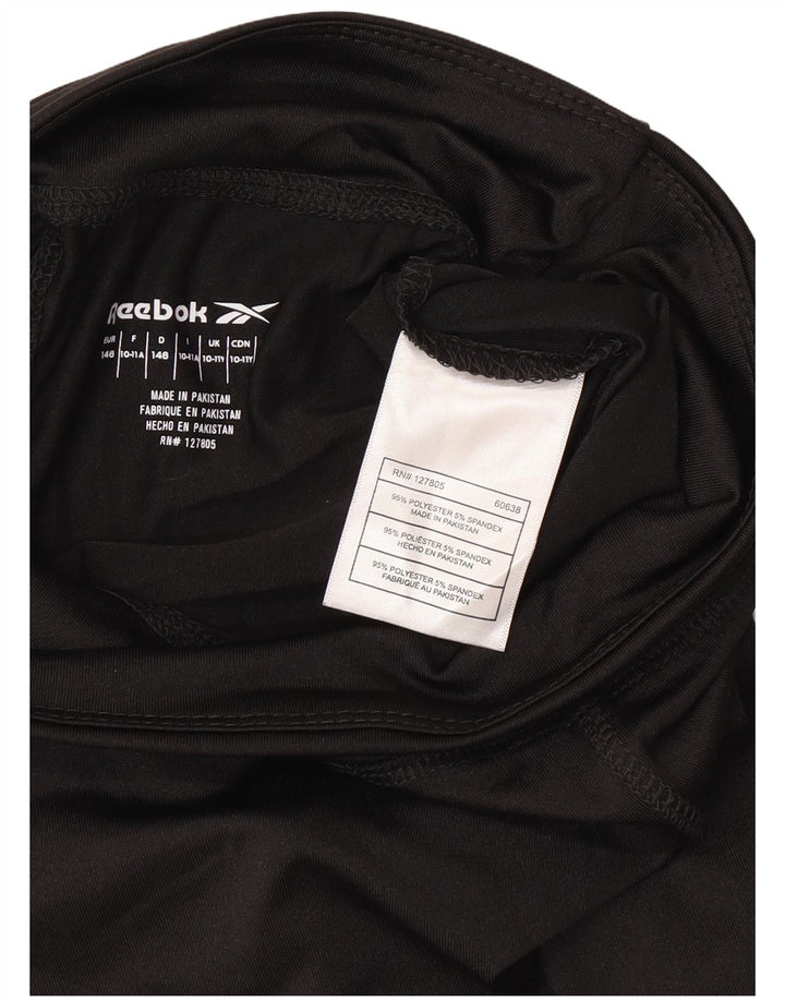 Reebok Girls Capri Graphic Leggings 10-11 Years Black Poliester