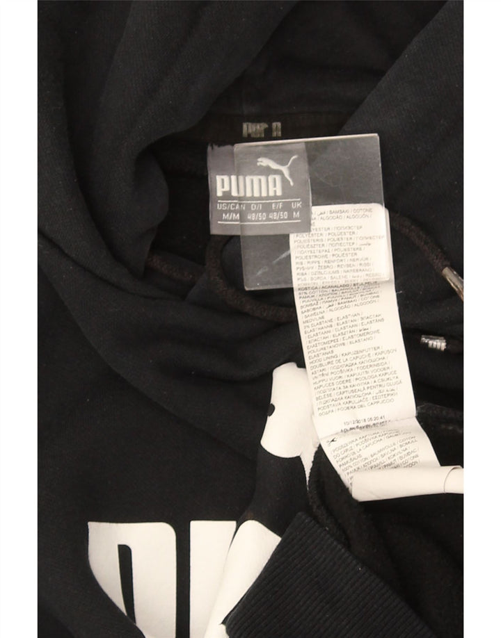 PUMA muška majica s kapuljačom srednje veličine, crni pamuk
