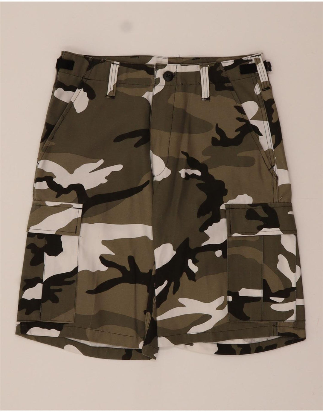 VINTAGE Mens Regular Cargo Shorts W31 Medium  Khaki Camouflage Cotton Vintage Vintage and Second-Hand Vintage from Messina Hembry 