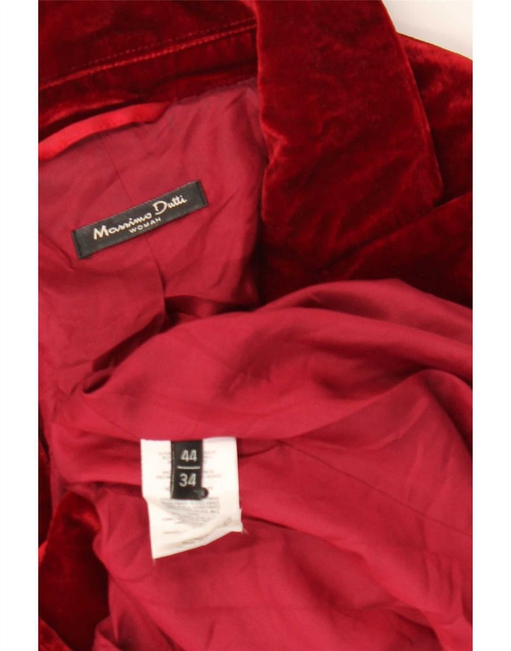 Massimo Dutti Ženska baršunasta jakna sa 1 gumbom EU 44 XL crvena viskoza