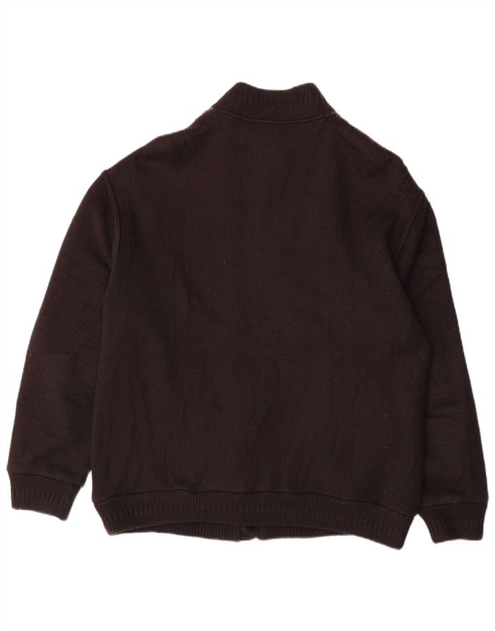 LUCIANO CHIARI Muški kardigan džemper IT 52 Veliki crni geometrijski vuneni