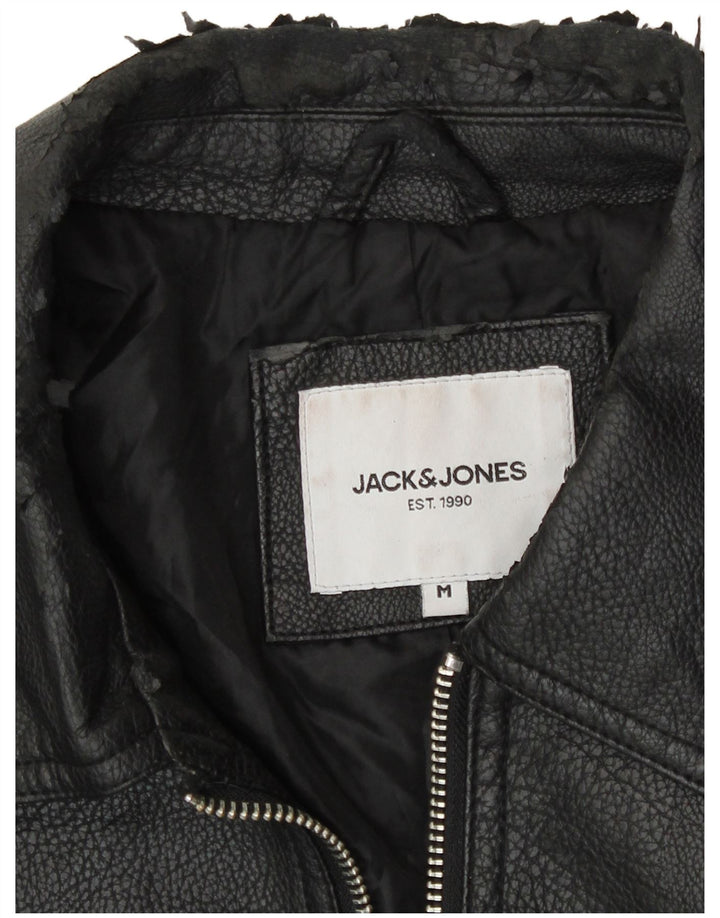 Jack & Jones muška jakna od umjetne kože UK 38 srednji crni poliester