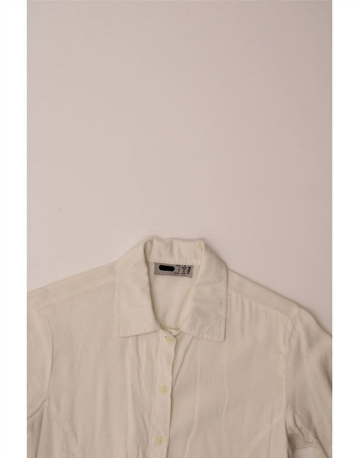 FILA Womens Short Sleeve Shirt IT 40/42 Small White Cotton Vintage Fila and Second-Hand Fila from Messina Hembry 