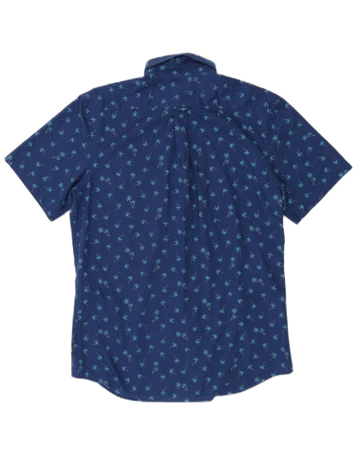 IZOD Mens Short Sleeve Shirt Medium Navy Blue Floral Cotton