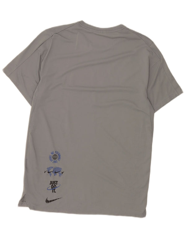 Nike Dri Fit Graphic T-Shirt majica kratkih rukava, mali sivi poliester