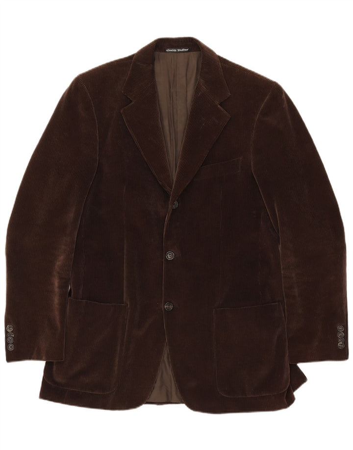 Velluto Duca Visconti muški blazer s 3 gumba IT 48 srednje smeđa