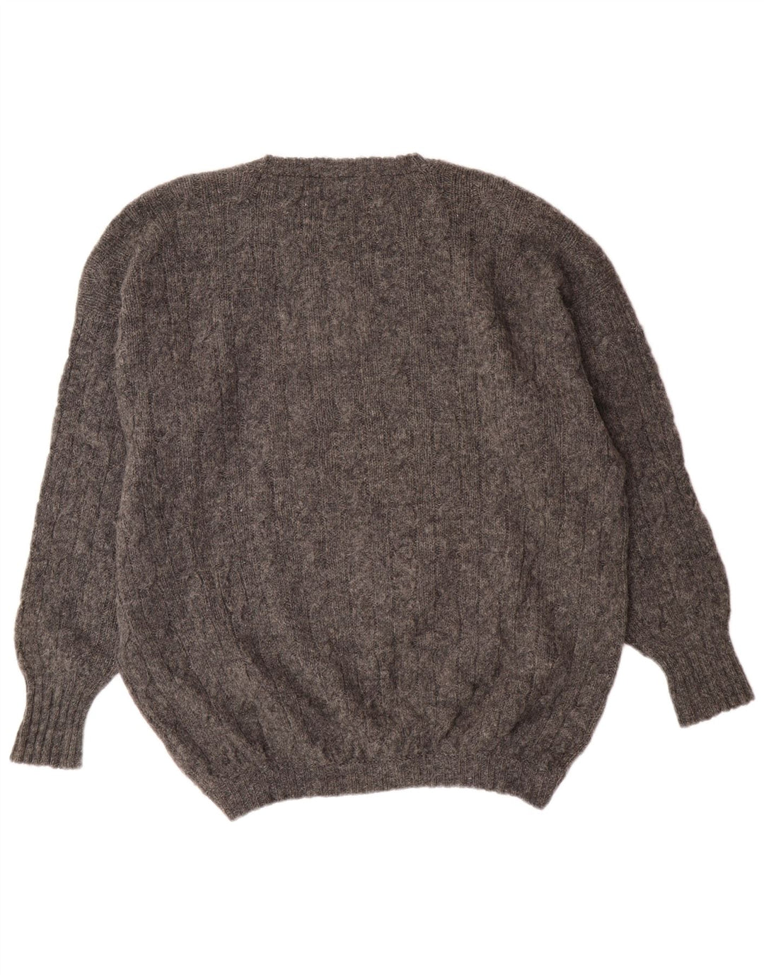 Drumohr muški džemper s okruglim izrezom XL siva vunena