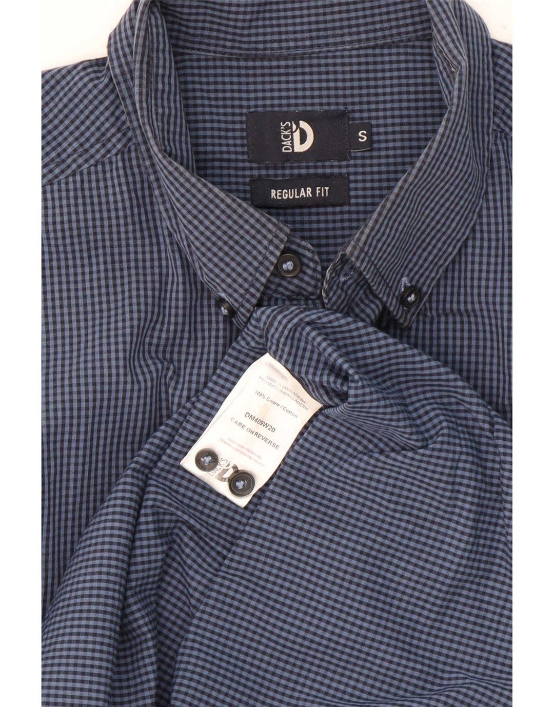 Dack's muška majica standardnog kroja Mala tamnoplava pamuk gingham