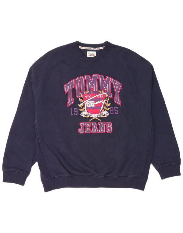 Tommy Hilfiger muški džemper opuštenog kroja s grafičkim motivima Srednje tamnoplavi
