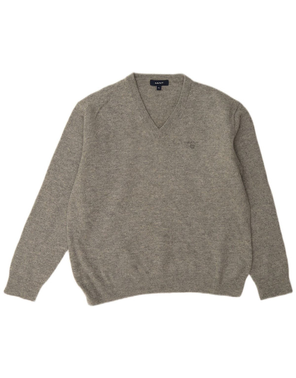 Gant ženski džemper s V-izrezom UK 18 XL siva vuna