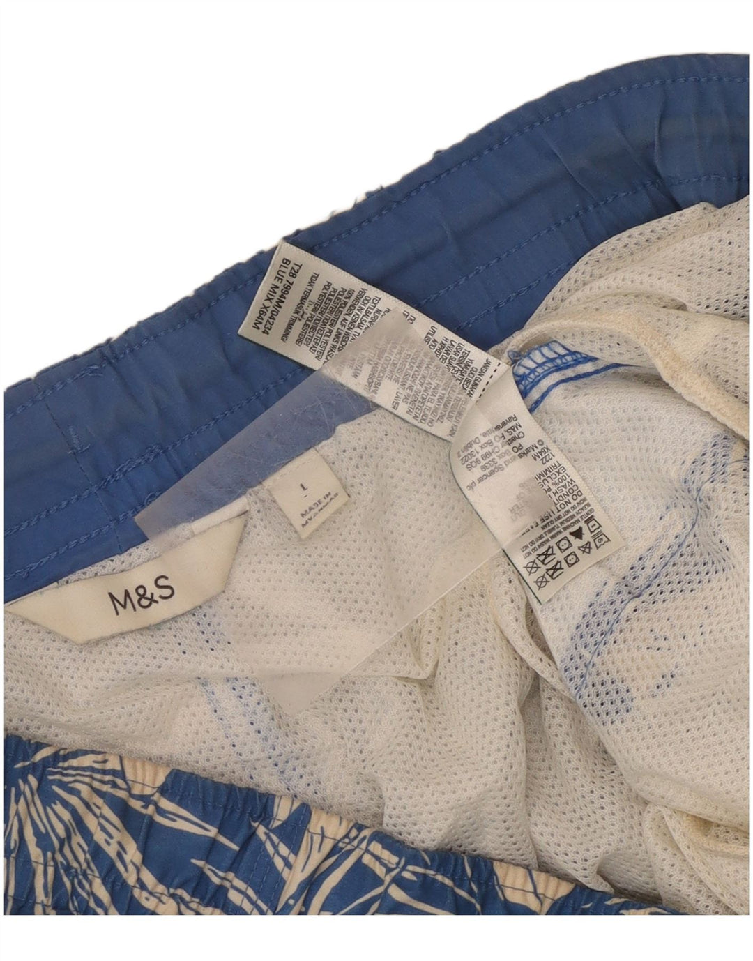 Marks & Spencer muške kratke hlače za kupanje, veliki plavi cvjetni poliester
