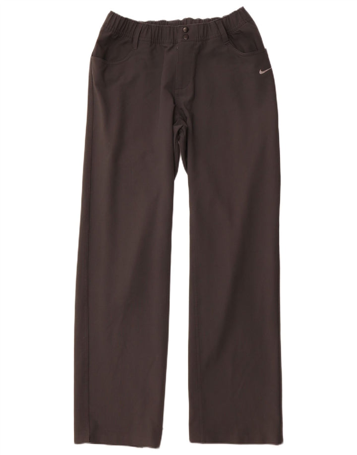 NIKE muške Dri Fit ravne ležerne hlače male W27 L31 sivi poliester