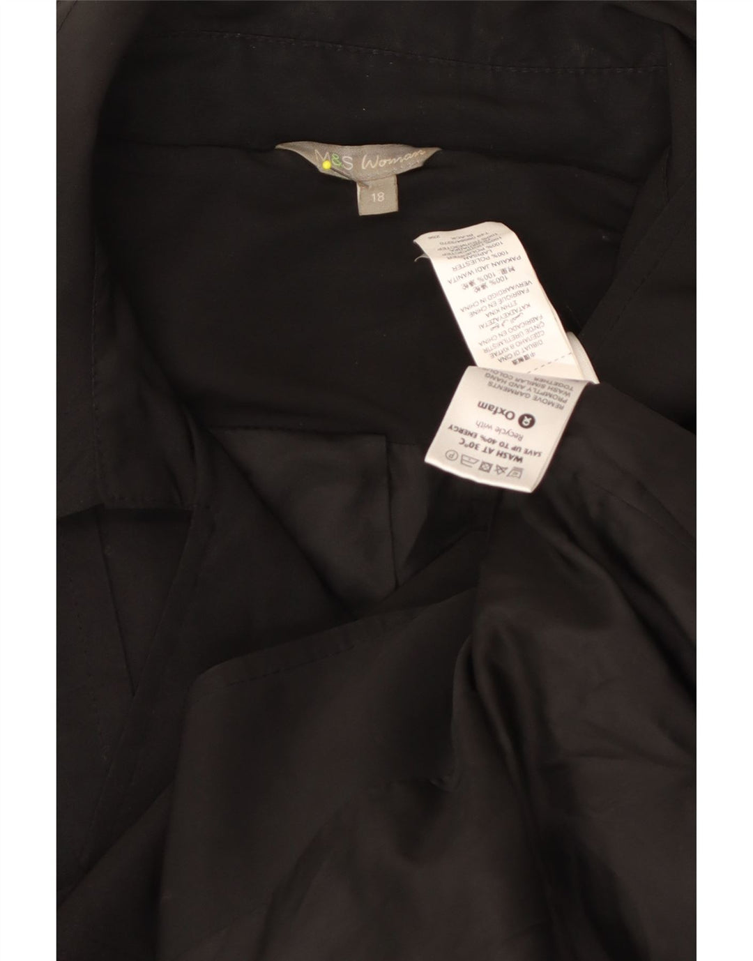 Marks & Spencer ženski trenč kaput UK 18 XL crni poliester