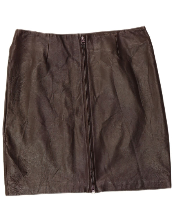 Vintage ženska kožna suknja IT 48 XL W36 smeđa koža