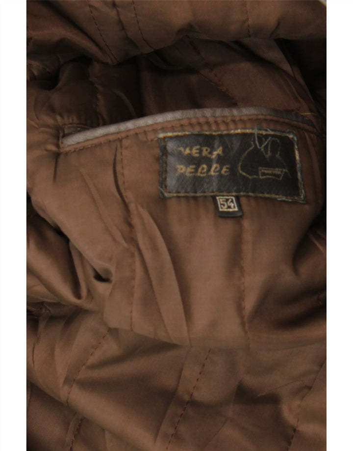 VINTAGE muška kožna jakna IT 54 2XL smeđa koža