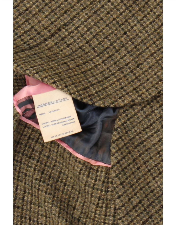 Jack Wills Ženska jakna sako s 3 gumba UK 10 Mala kaki vuna u obliku ptičje zube