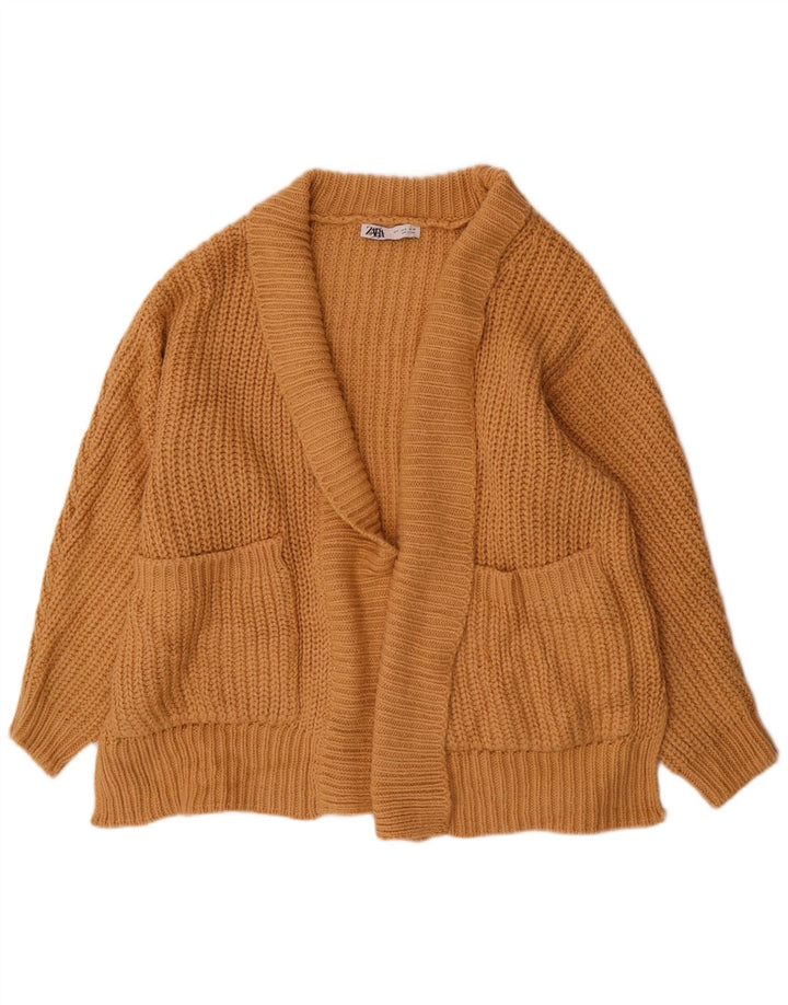 Zara ženski preveliki otvoreni kardigan pulover UK 10 Small Brown