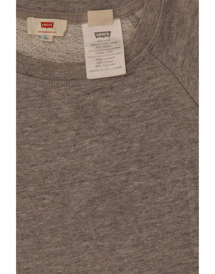 Levi's veliki ženski džemper s kratkim rukavima UK 10 Mali sivi flekasti pamuk
