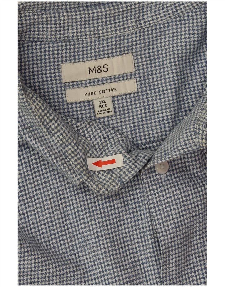 Marks & Spencer muška košulja od flanela 2XL plavi pamuk u obliku ptičje zube