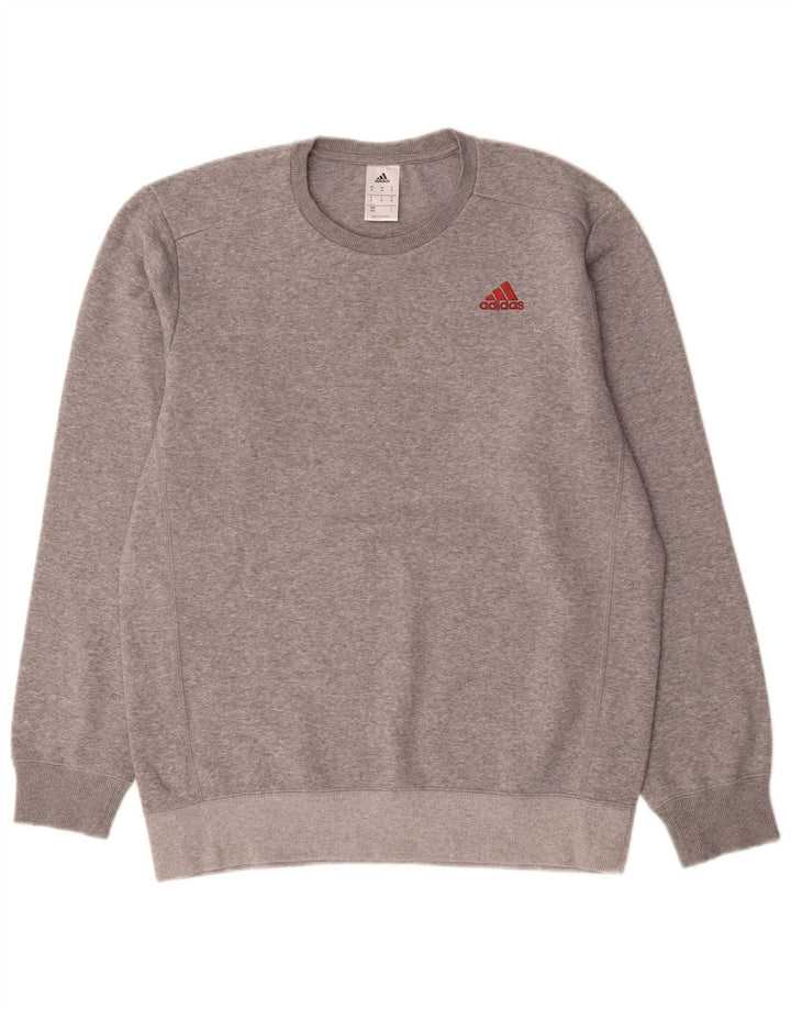 Adidas muška majica s kratkim rukavima, srednje sivi flekasti pamuk