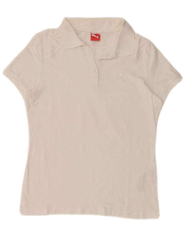 Puma ženska polo majica UK 12 Srednje bijeli pamuk