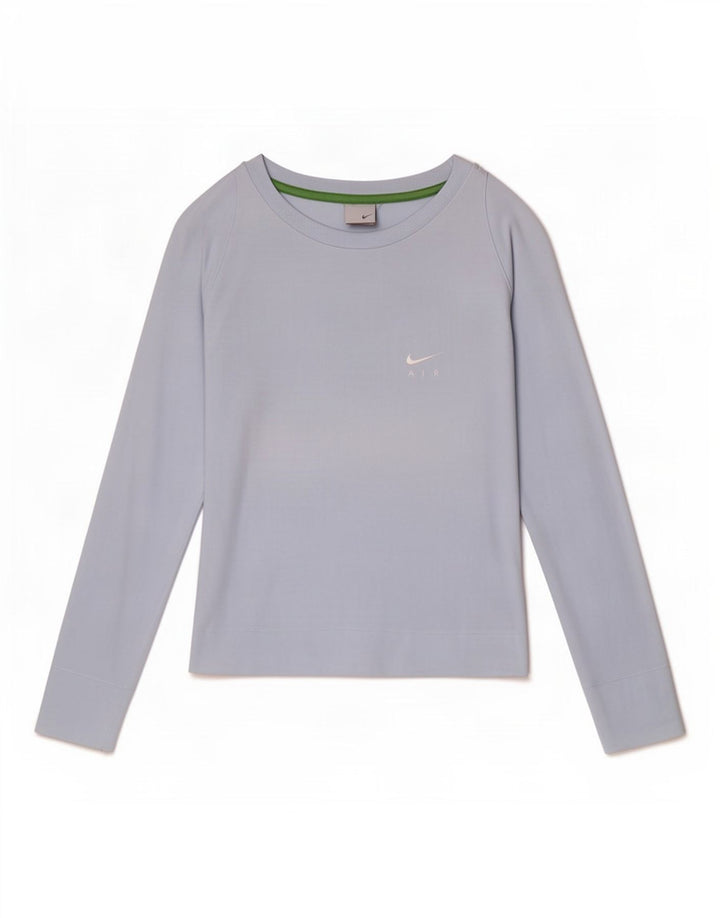 Nike Ženska majica dugih rukava UK 10/12 Srednje plavi pamuk