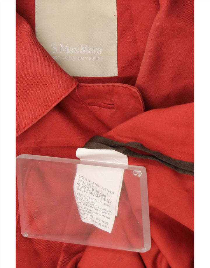 Max Mara ženski kaput UK 16 Veliki crveni pamuk
