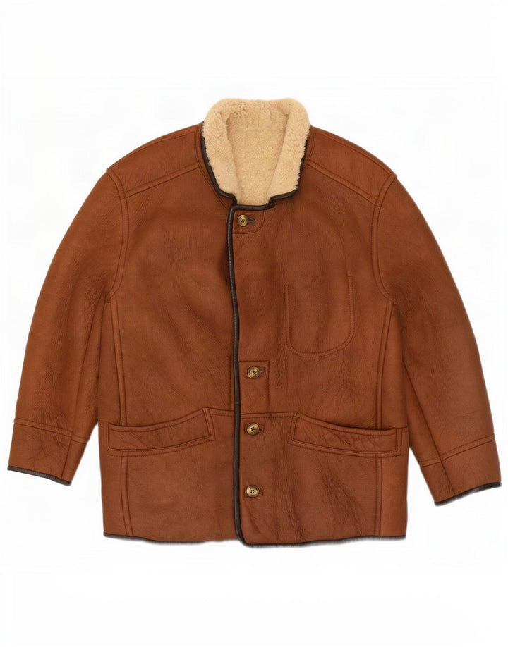 Aston muška šerpa kožna jakna UK 40 Large Brown