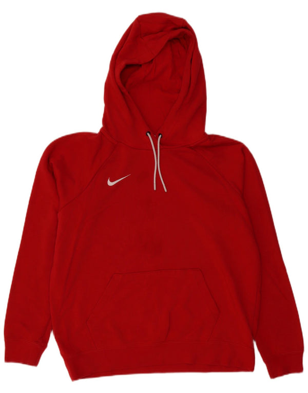 Nike Ženska velika majica s kapuljačom UK 14 Srednje crveni pamuk