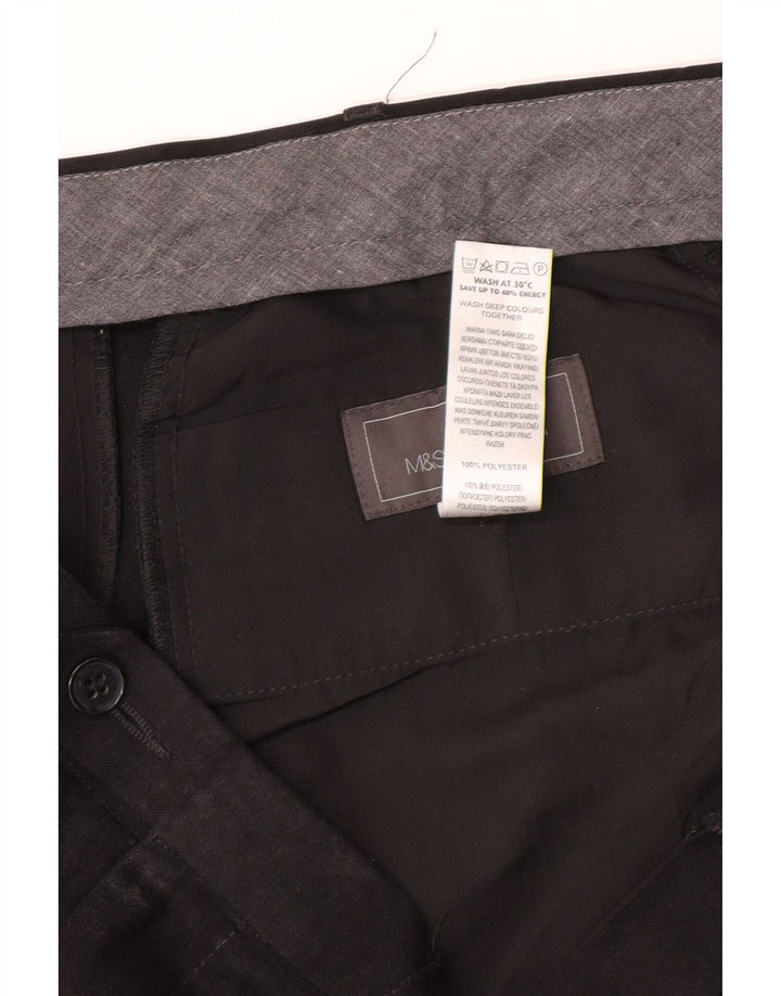 Marks & Spencer muške hlače standardnog kroja W40 L31 crni poliester