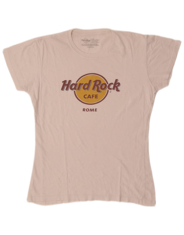 Hard Rock Cafe Ženska majica kratkih rukava s motivima Rome UK 14 Large Off White Pamuk