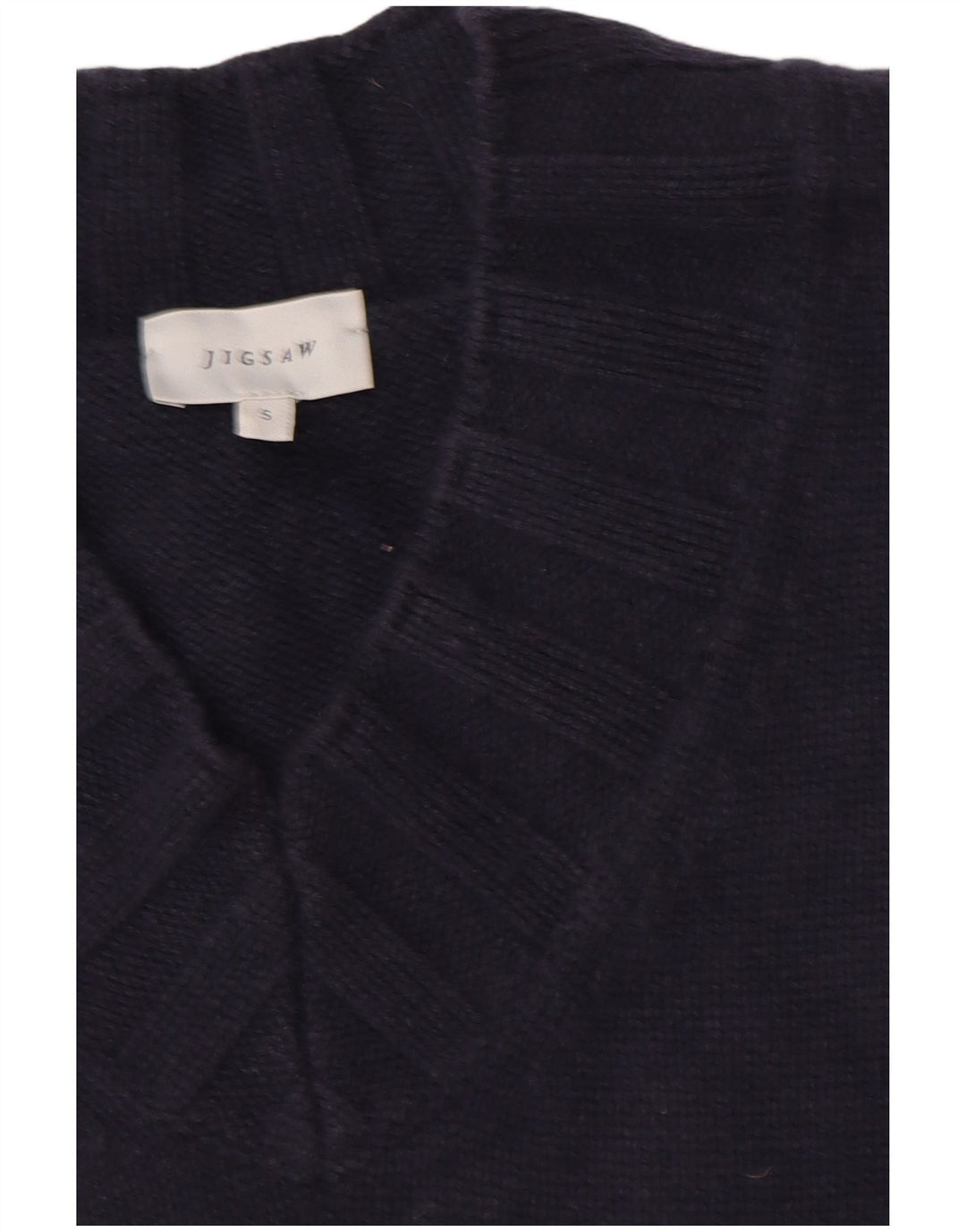 JIGSAW ženski preveliki prsluk bez rukava UK 10 Mala tamnoplava vuna