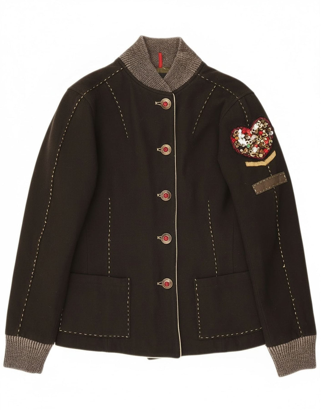 Calvin Klein Ženska bomber jakna s grafičkim motivima UK 14 Large kaki vuna