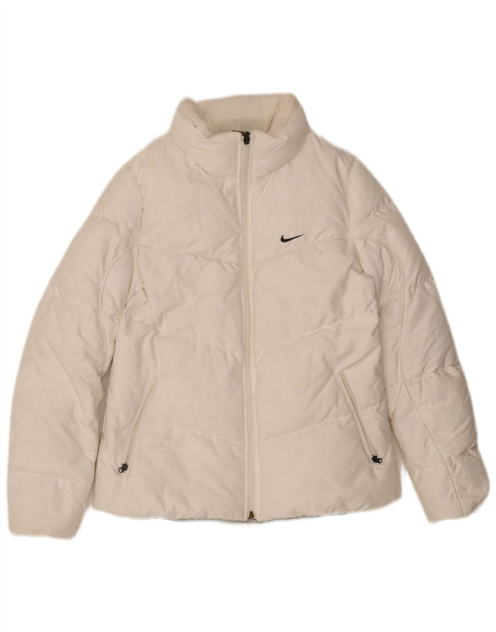 Ženska podstavljena jakna Nike UK 10/12 Srednje bijeli poliester