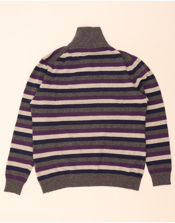 Kappa Mens Zip Neck Jumper Sweater XL Multicoloured Striped Wool
