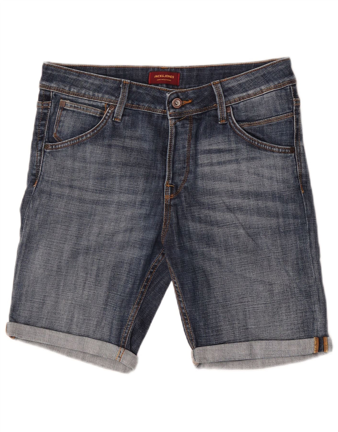 Jack & Jones muške traper kratke hlače srednje veličine W32 plavi pamuk